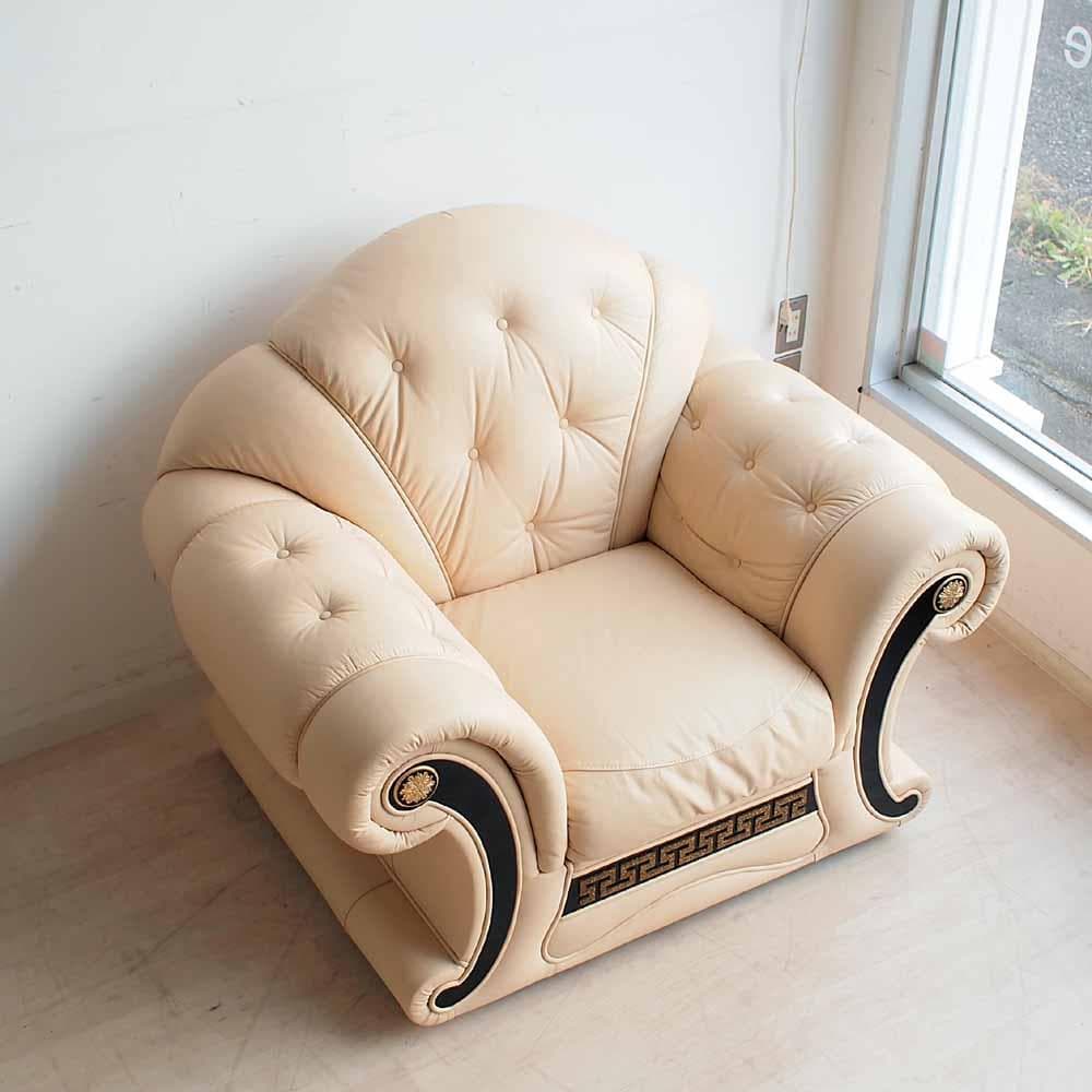 イタリア CARTEI 本革ソファ 1人掛け エレガント ZR24327