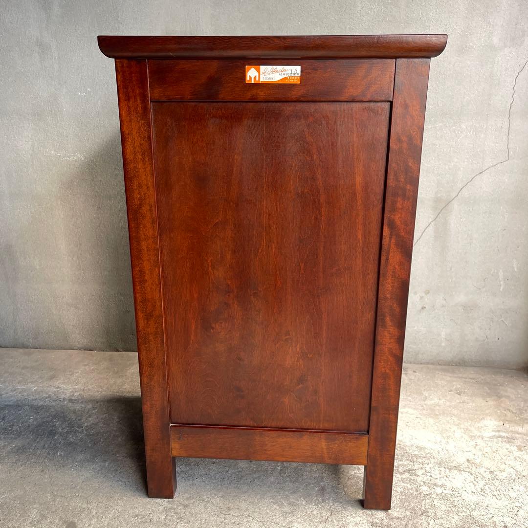 美品　松本民芸家具 ミズメザクラ無垢材 C型電話台 キャビネット 天然木