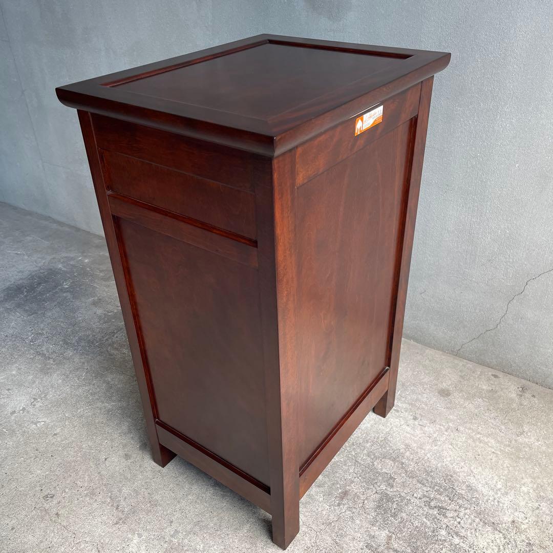 美品　松本民芸家具 ミズメザクラ無垢材 C型電話台 キャビネット 天然木