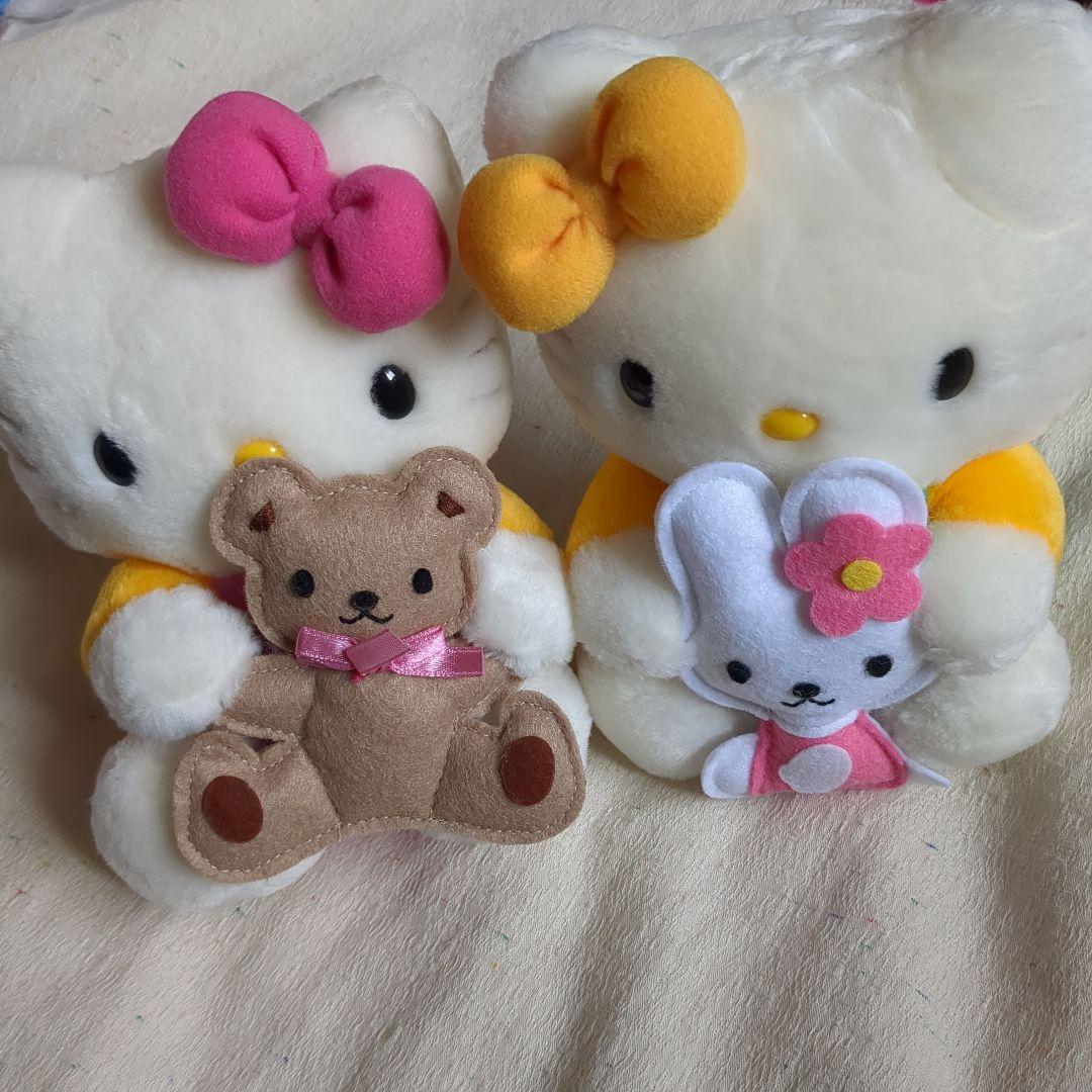 キティちゃんとミミィちゃんのぬいぐるみセット 少し汚れあり - メルカリ