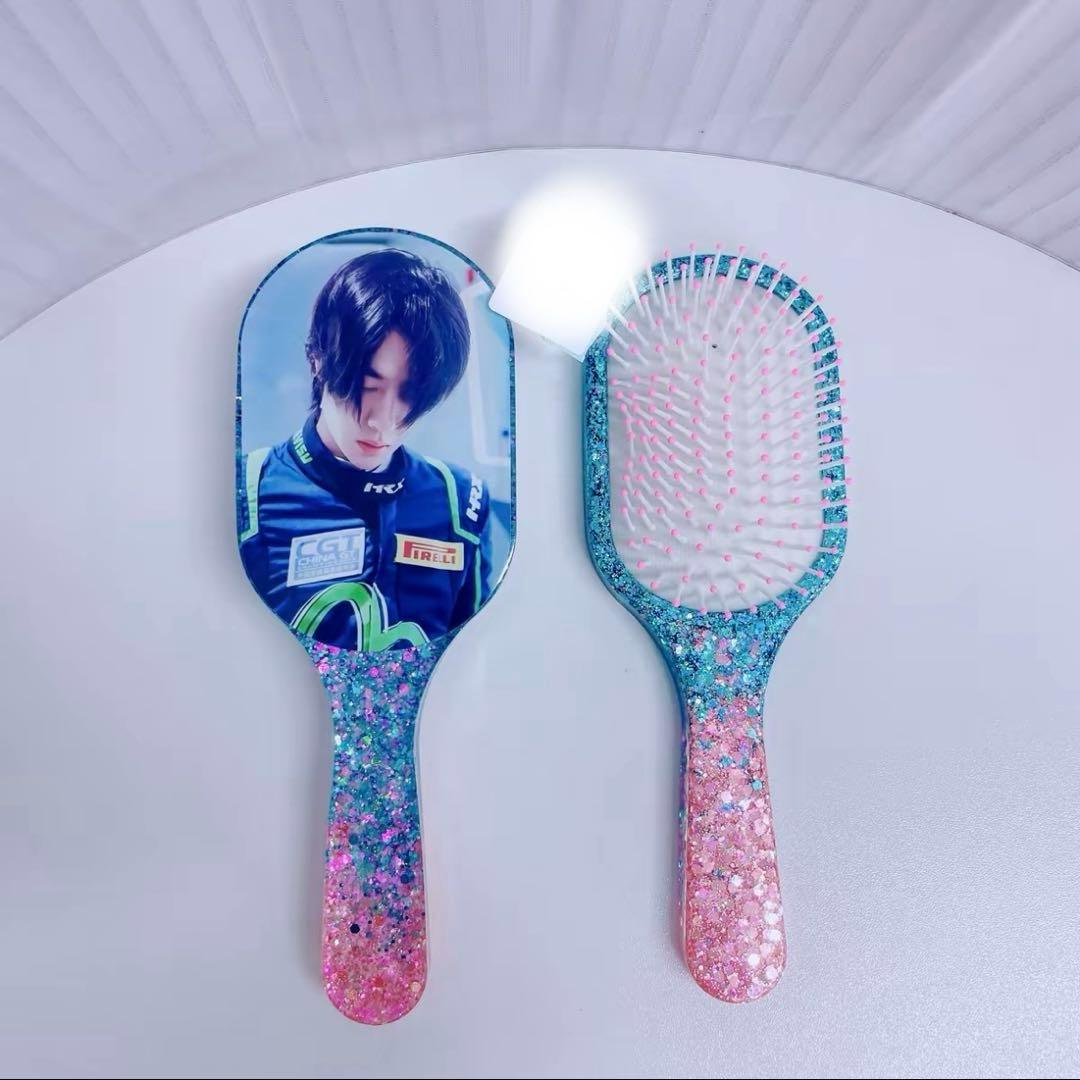 王一博 超大レジンエアークッション付きヘアブラシ　5点セット❣️確認用0113