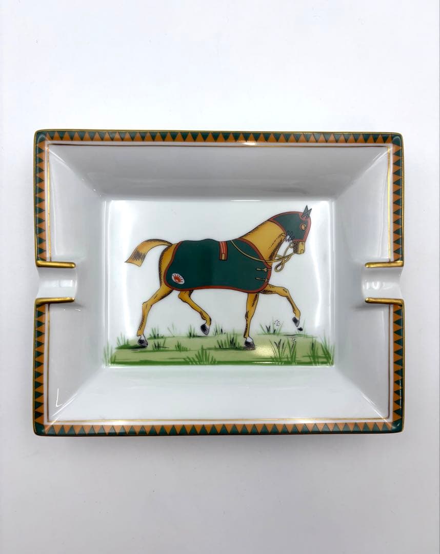 未使用保管品　HERMES エルメス 馬柄 灰皿 アッシュトレイ 箱付