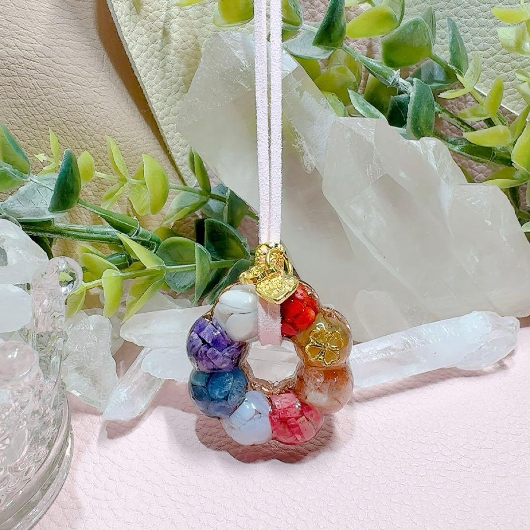 癒しのオルゴナイト❤️ポンデ型8色チャクラカラー(レッドコーラル)♡