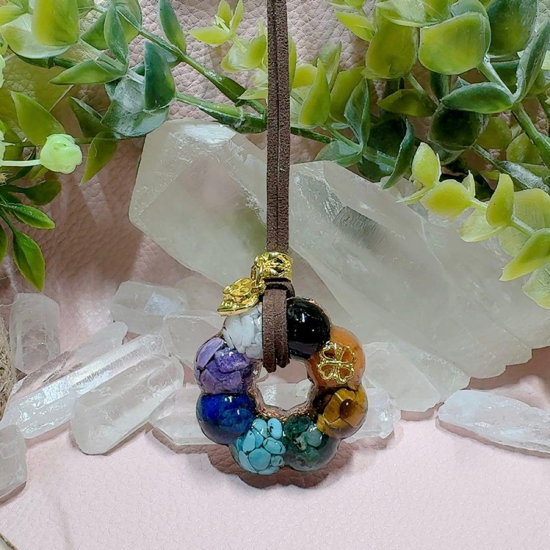 癒しのオルゴナイト❤️ポンデ型8色チャクラカラー(レッドコーラル)♡