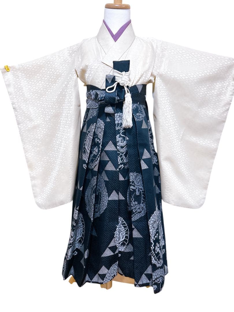 花うさぎブランド着物♡七五三　5歳　男の子　フルセット　紫　黒