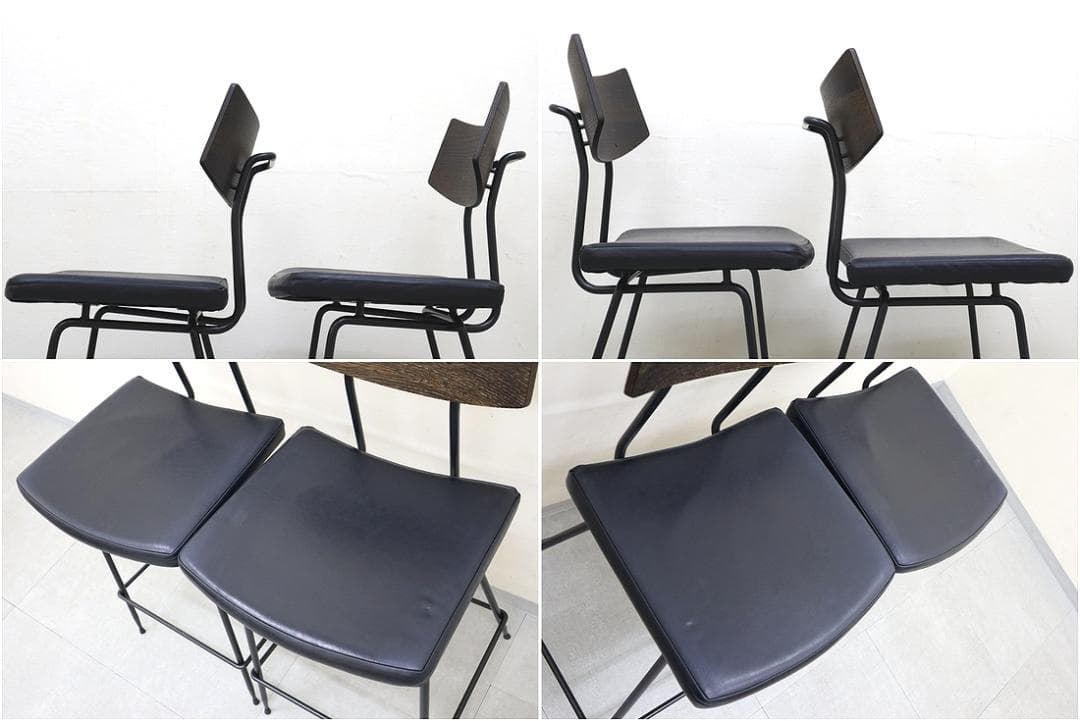 A1 スクエアルーツ SOLI カウンター チェア 椅子 オーク 革 スツール