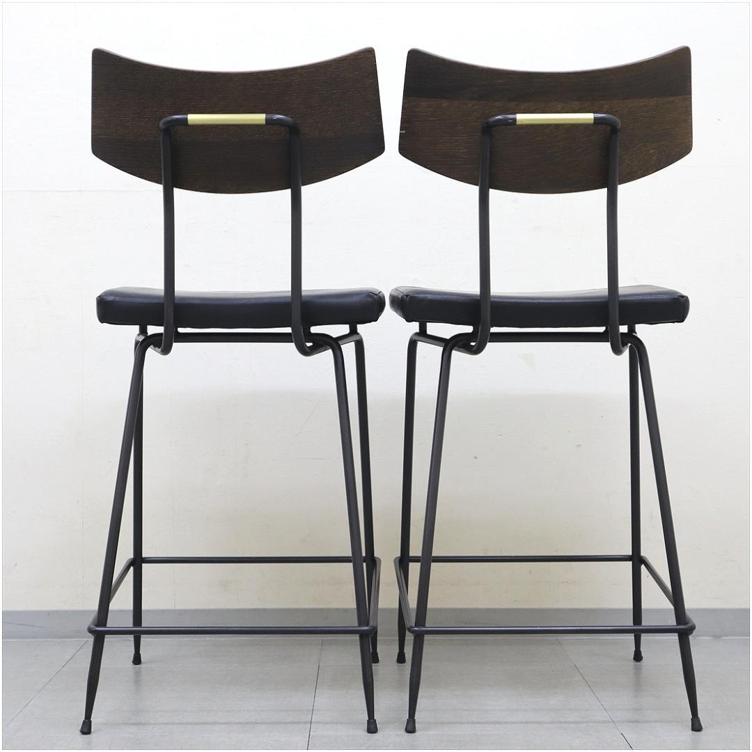 A1 スクエアルーツ SOLI カウンター チェア 椅子 オーク 革 スツール