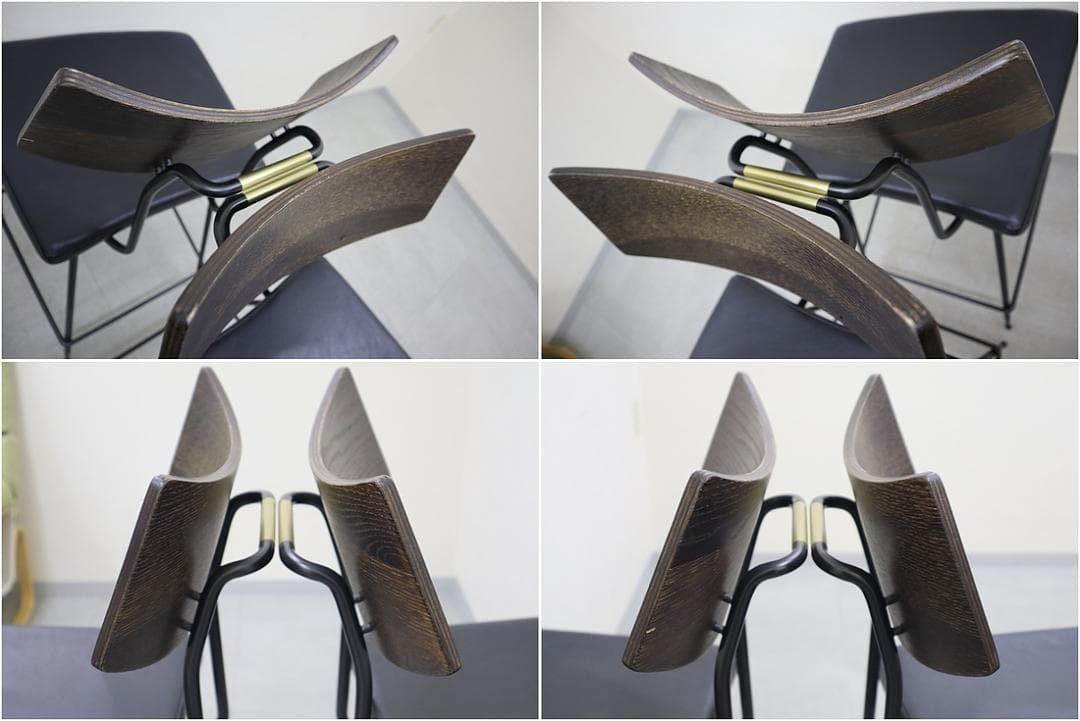 A1 スクエアルーツ SOLI カウンター チェア 椅子 オーク 革 スツール