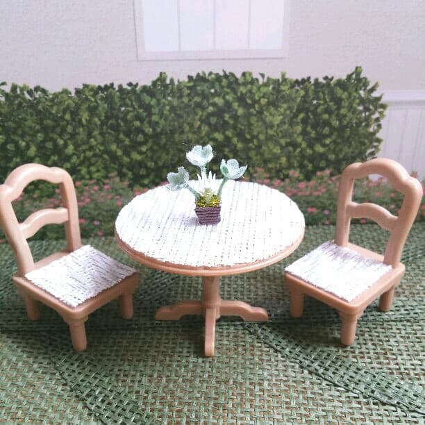 レース風テーブルクロス&クッション 3点セット 純白 はるかな国