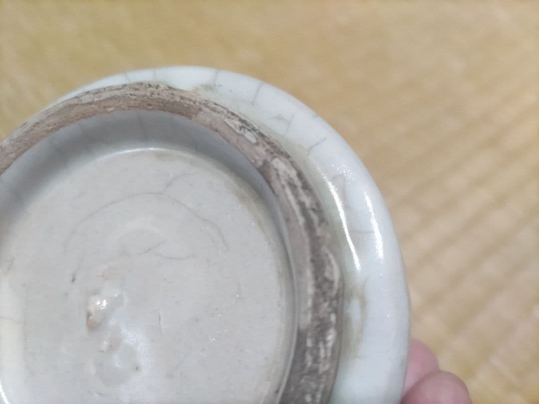 染付 蘭文 小徳利（高11.3cm）220cc 生掛け釉 酒器 無傷