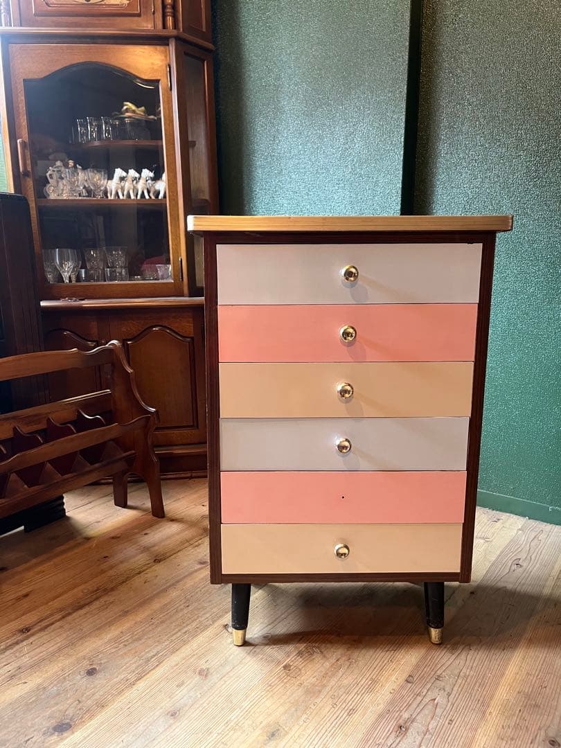 電話台 チェスト 昭和レトロ レトロポップ インテリア 当時物 収納棚