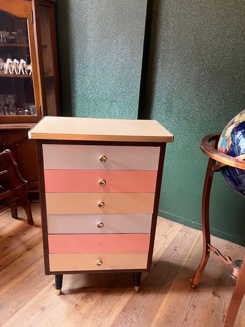 電話台 チェスト 昭和レトロ レトロポップ インテリア 当時物 収納棚