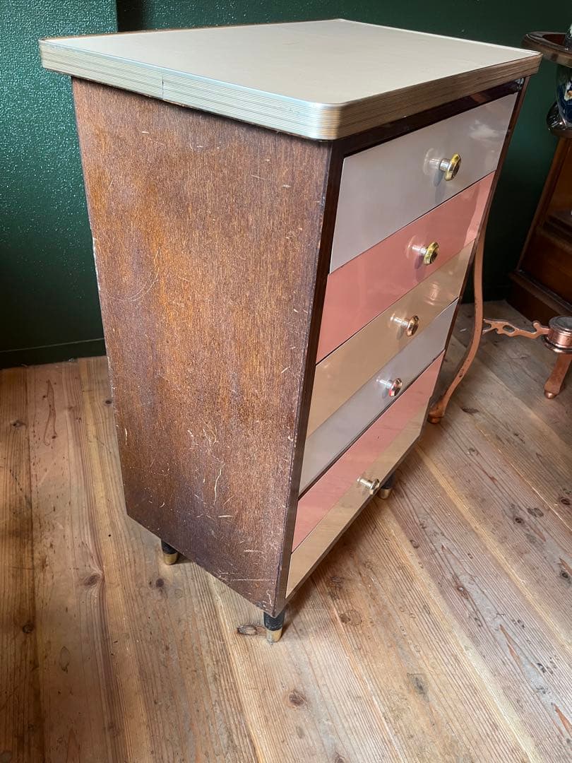 電話台 チェスト 昭和レトロ レトロポップ インテリア 当時物 収納棚