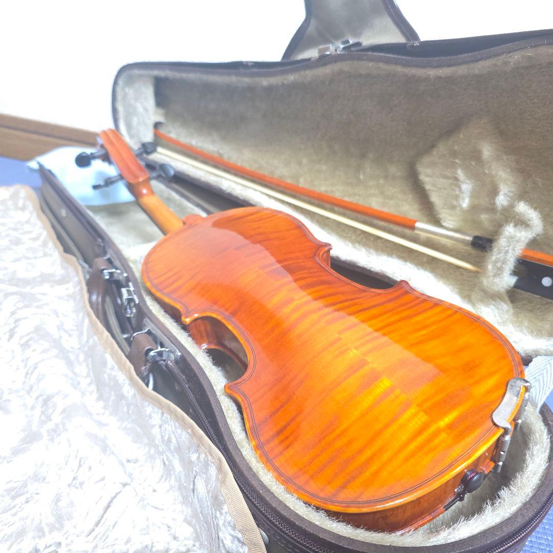418】極虎艶杢 鈴木バイオリン No.300○ 1/8 2001年製 虎杢 - 弦楽器