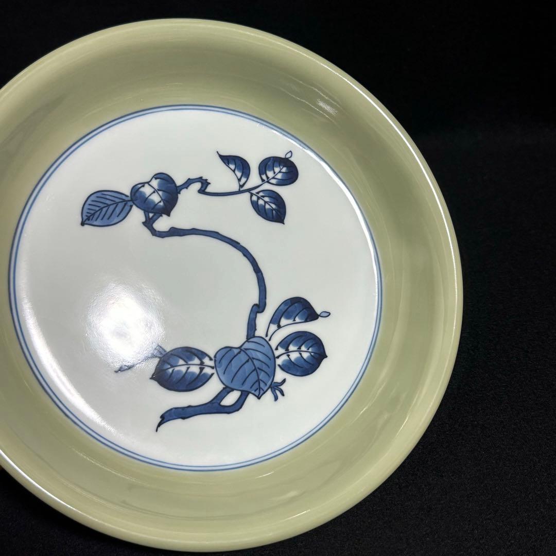 希少/未使用】有田焼 源右衛門窯 青磁木の葉文 皿 5枚 ティファニー