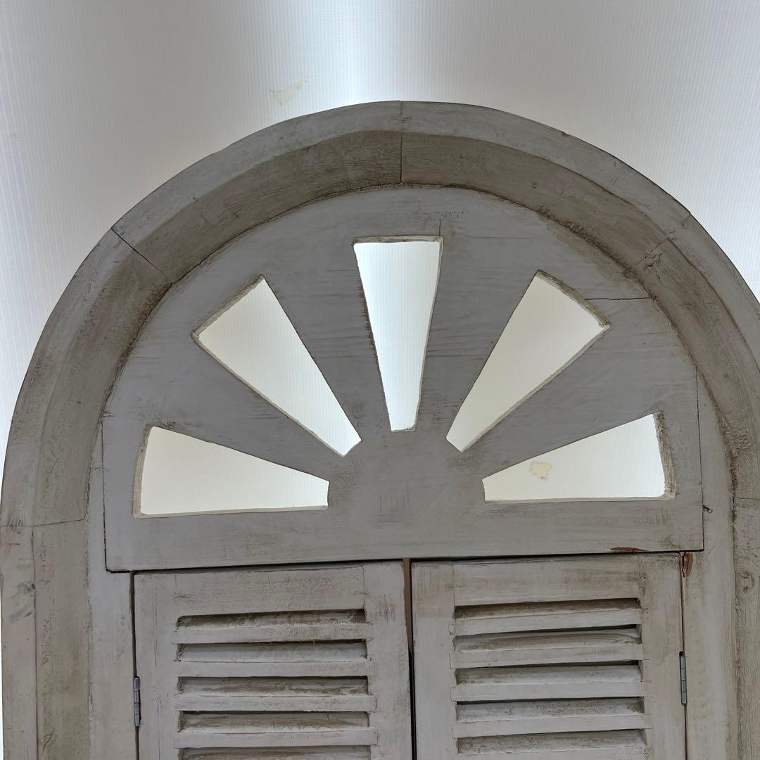 鏡　アンティーク風　ミラー　壁掛け　立てかけ　白　木製