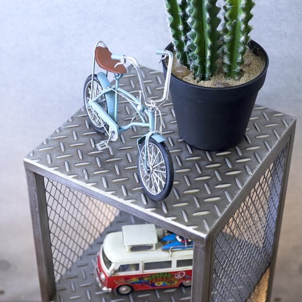 インダストリアル サイドテーブル ガレージ シェルフ インテリア 棚 鉄板