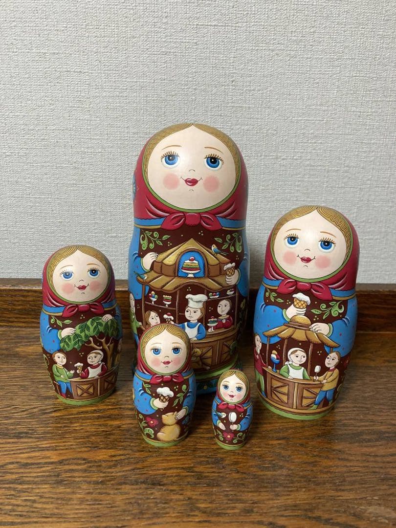 ロシア雑貨☆マトリョーシカ『アイスクリーム』5P オリカ作
