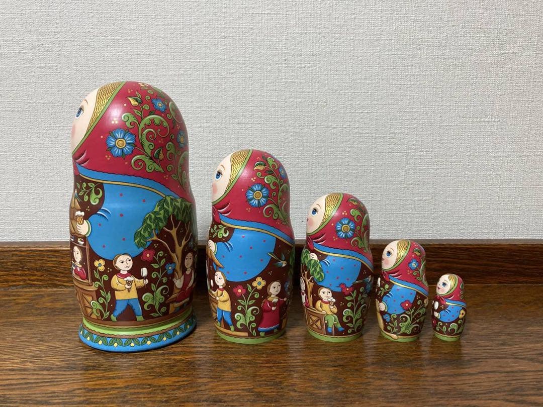ロシア雑貨☆マトリョーシカ『アイスクリーム』5P オリカ作