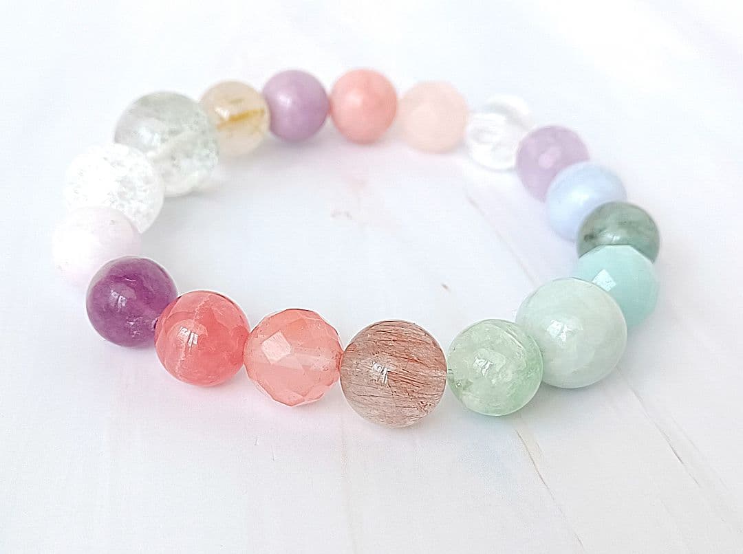 天然石　ガーデンクォーツ　インカローズ　ルチルクォーツ