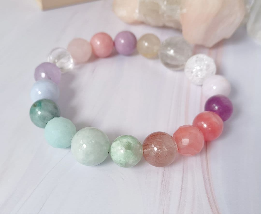 天然石　ガーデンクォーツ　インカローズ　ルチルクォーツ