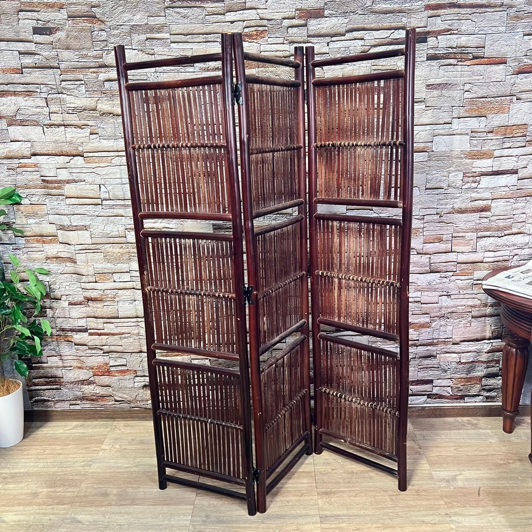 ꧁アジアン家具꧂パーテーション パーティション バンブー 竹 衝立 間仕切り