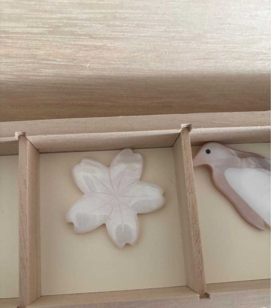 てふ tefu お箸置き 5点セット 真珠貝　ギフト木箱入り