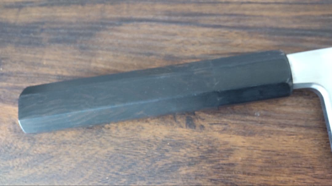 梵静刃物　出刃包丁　黒檀水牛八角柄　175mm