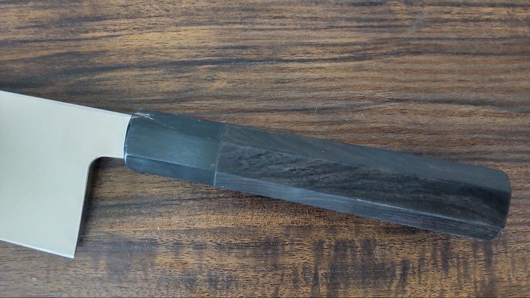 梵静刃物　出刃包丁　黒檀水牛八角柄　175mm