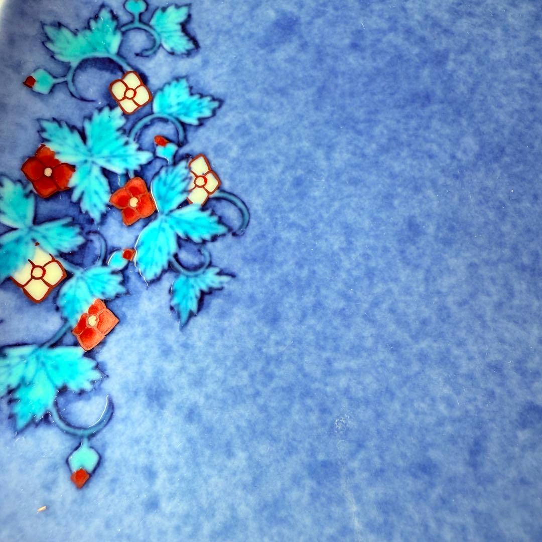 国重要無形文化財 十三代今泉今右衛門 錦 吹墨花草文様八角皿 銘々皿