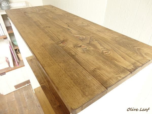 サイズ、デザインオーダー可！カウンターテーブルシャビーホワイト無垢材●受注製作