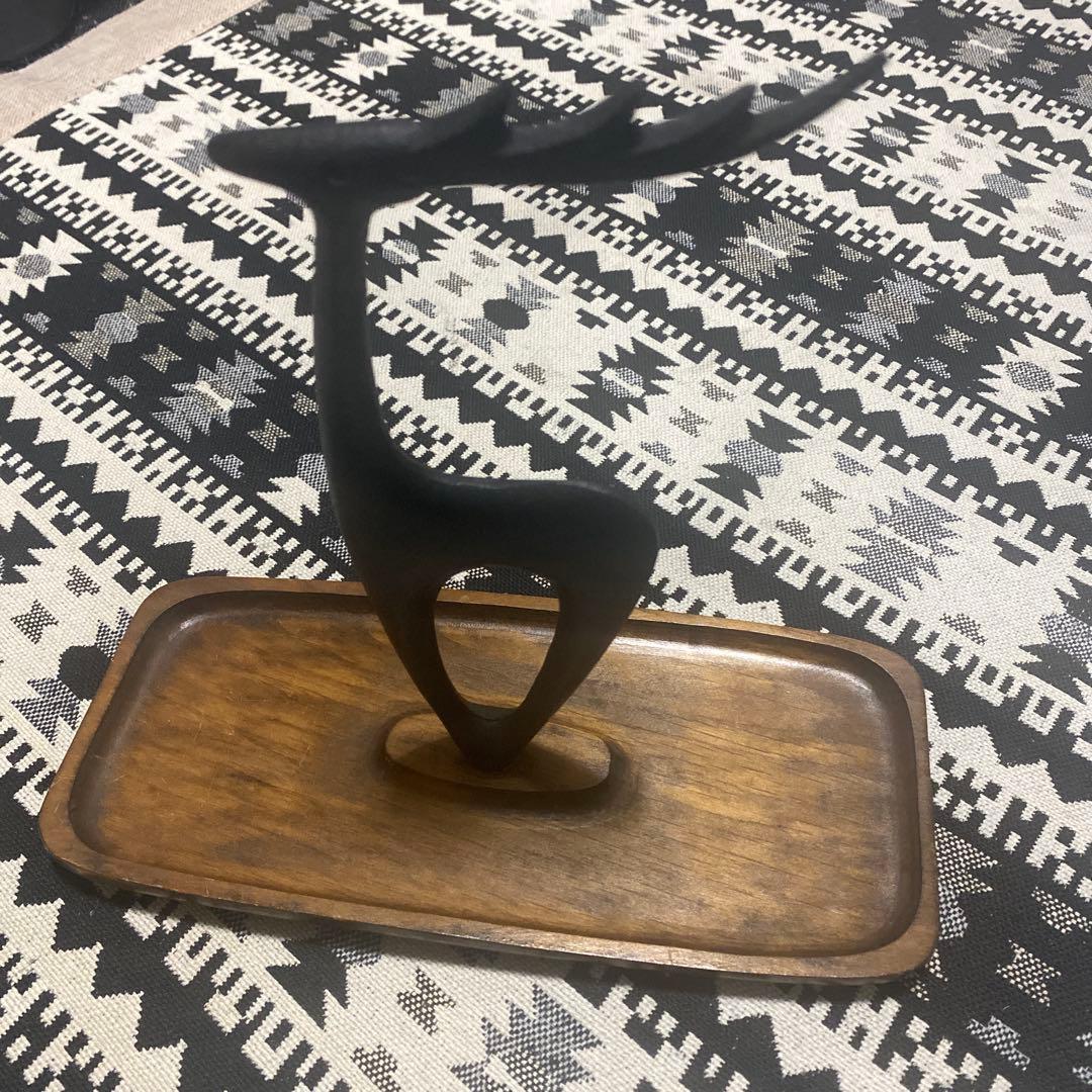 南部鉄器 鹿のトレイ 馬場忠寛 70年代 ヴィンテージ フォークアート