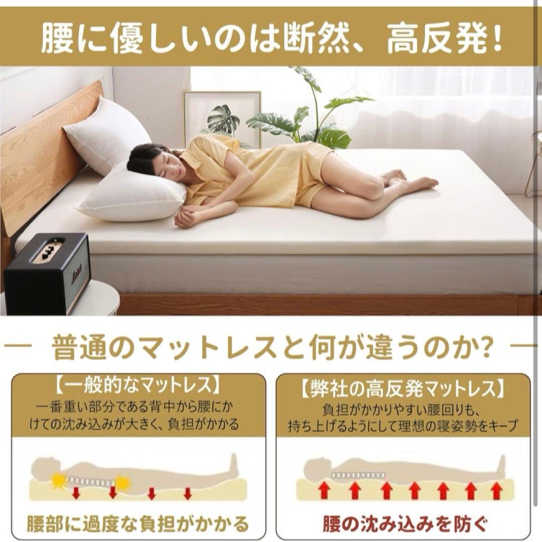 マットレス 高反発 ダブル 厚さ5cm 敷布団 腰の悩みから解放 硬さ180N