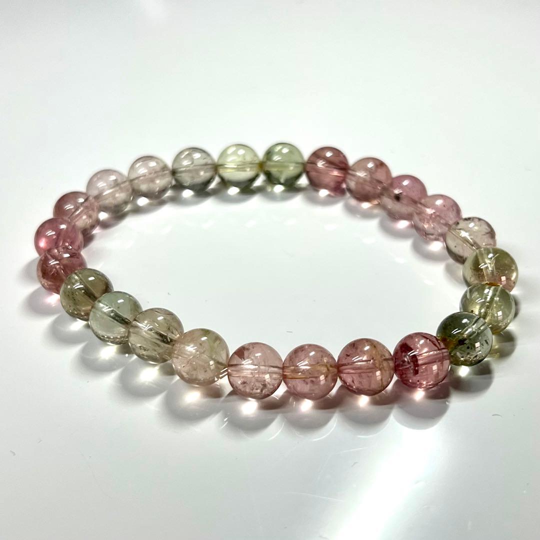 高品質　マルチカラートルマリンブレスレット　透明感良き　4