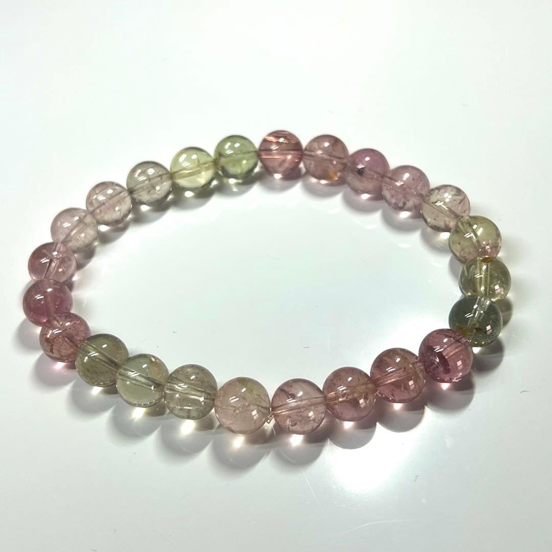 高品質　マルチカラートルマリンブレスレット　透明感良き　4