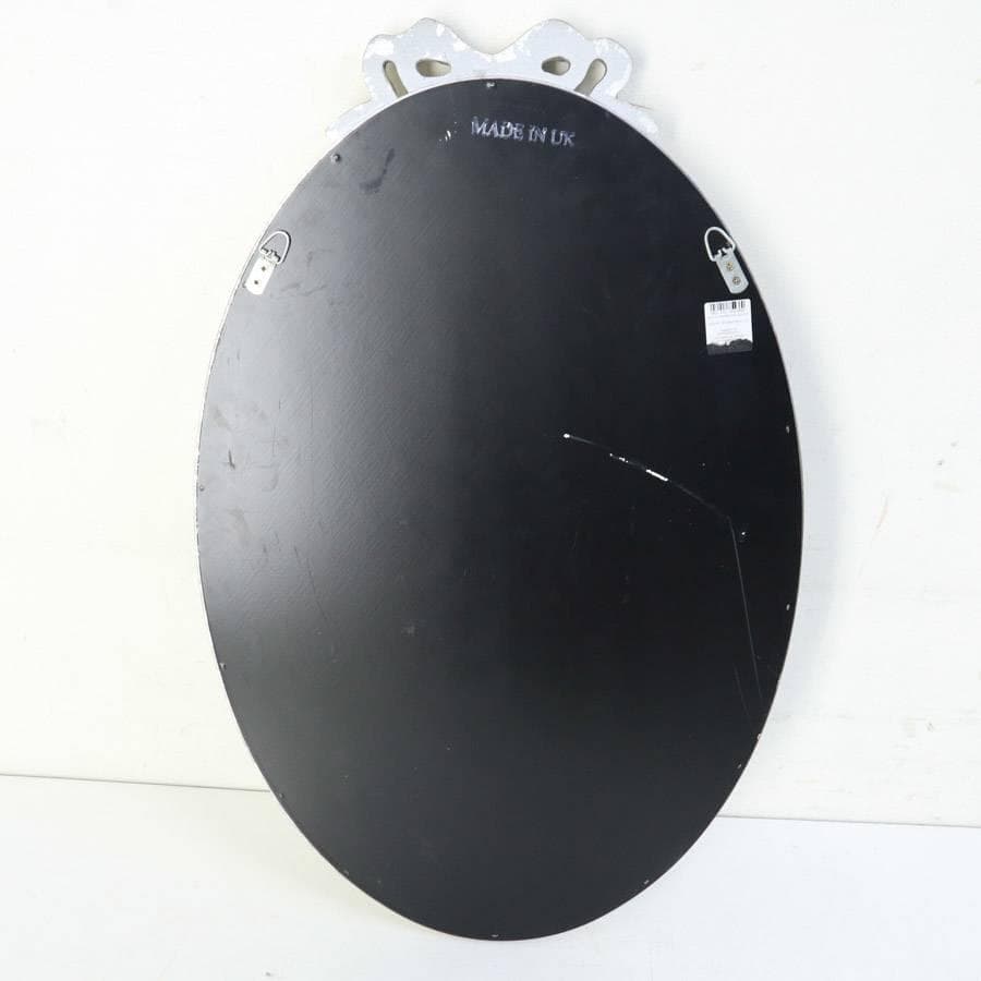 値下げ英国製 ローラアシュレイ ウォールミラー 壁掛け鏡 シルバー色 リボン装飾