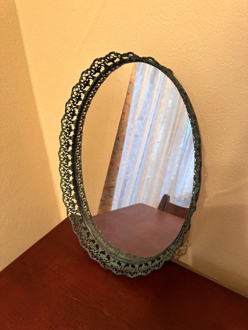 ヴィンテージ ミラー アンティーク 楕円 クラシック