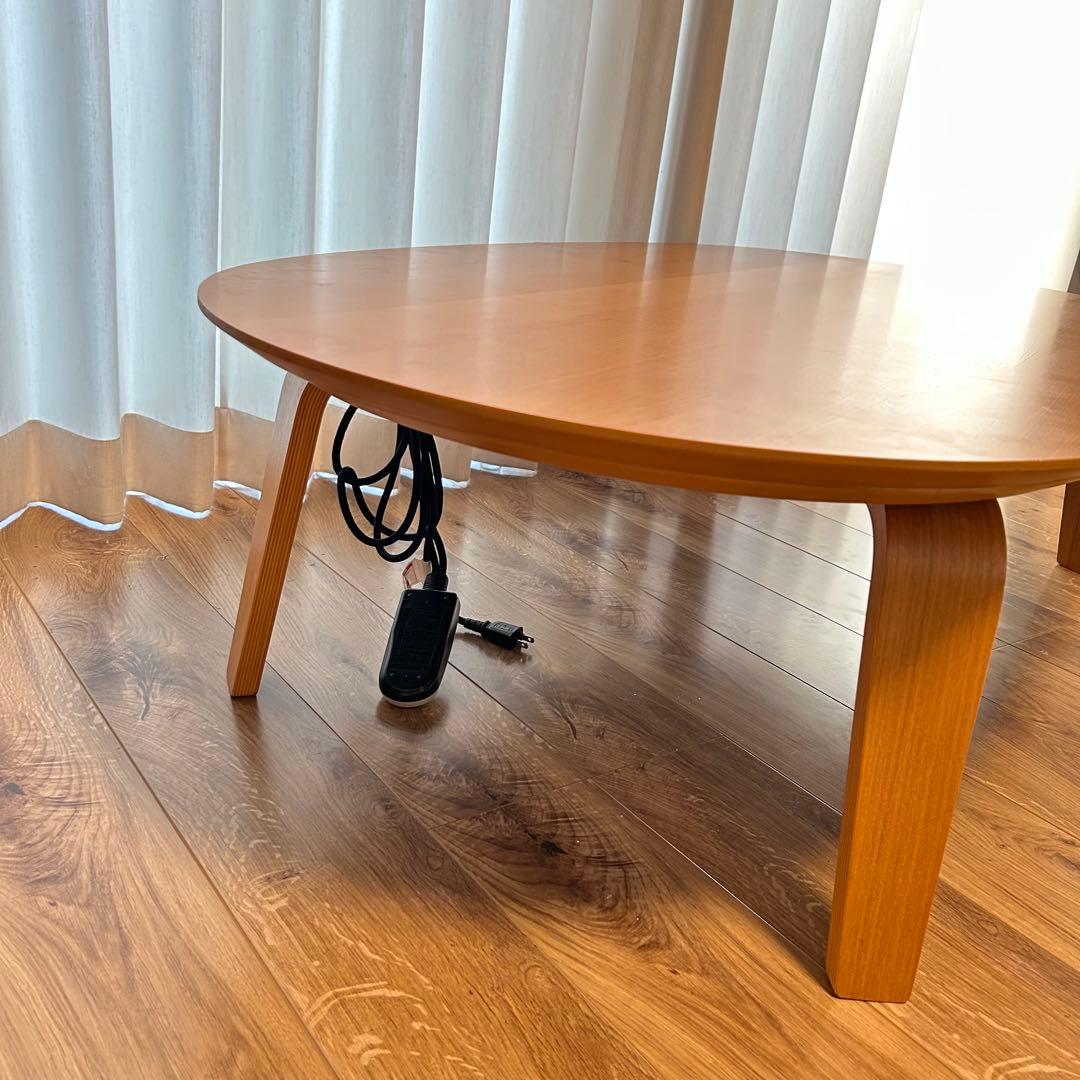 無印良品 テーブル 楕円形こたつ本体 タモ材曲木脚 MJ