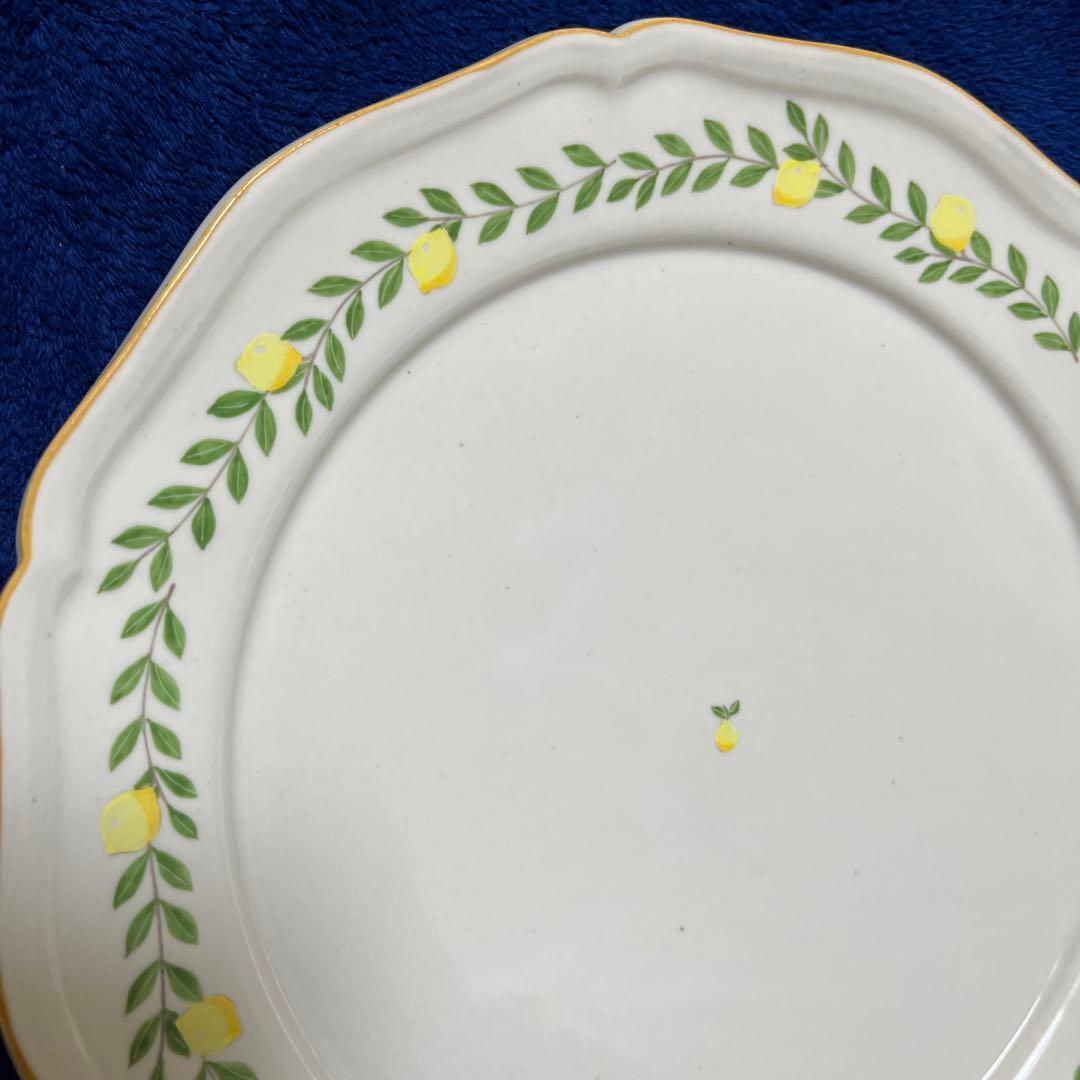 阿部慎太郎　花形リム皿8寸　檸檬　新品　レモン装飾の波形プレート