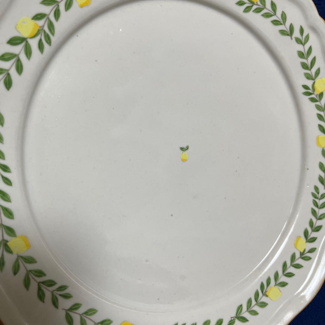 阿部慎太郎　花形リム皿8寸　檸檬　新品　レモン装飾の波形プレート