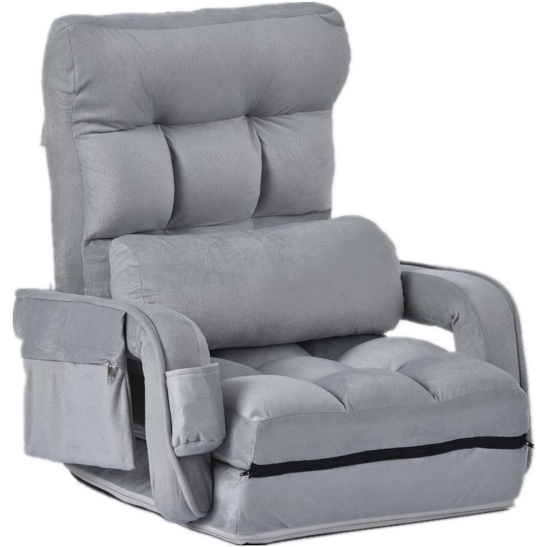 【新品】コンパクトリクライニング座椅子 14段ギア調節 ファブリック