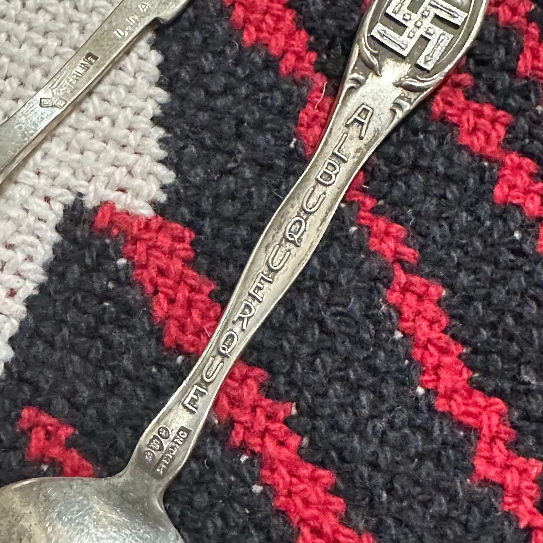 【希少】米国製 アンティーク シルバー 3点 スプーン スターリングシルバー