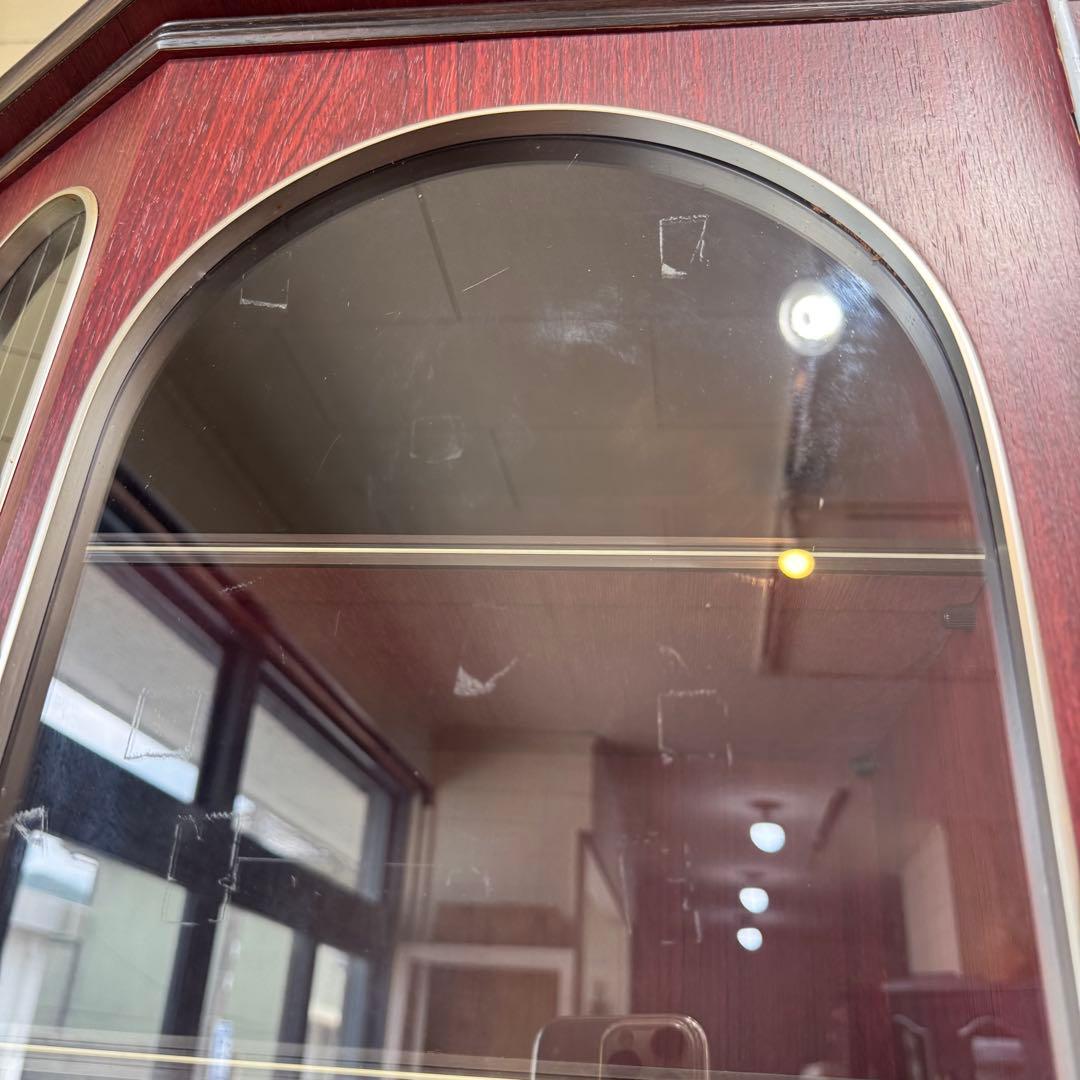 昭和レトロ　アーチ窓　食器棚　キャビネット　シックなブラウン　希少　ビンテージ