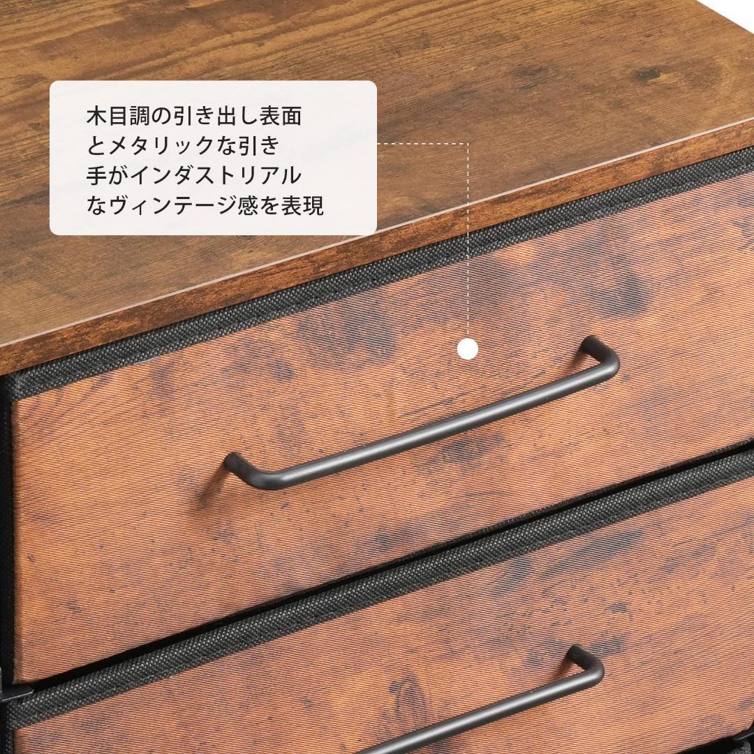 茶 使い勝手抜群 デスクワゴン 3段収納 キャビネット