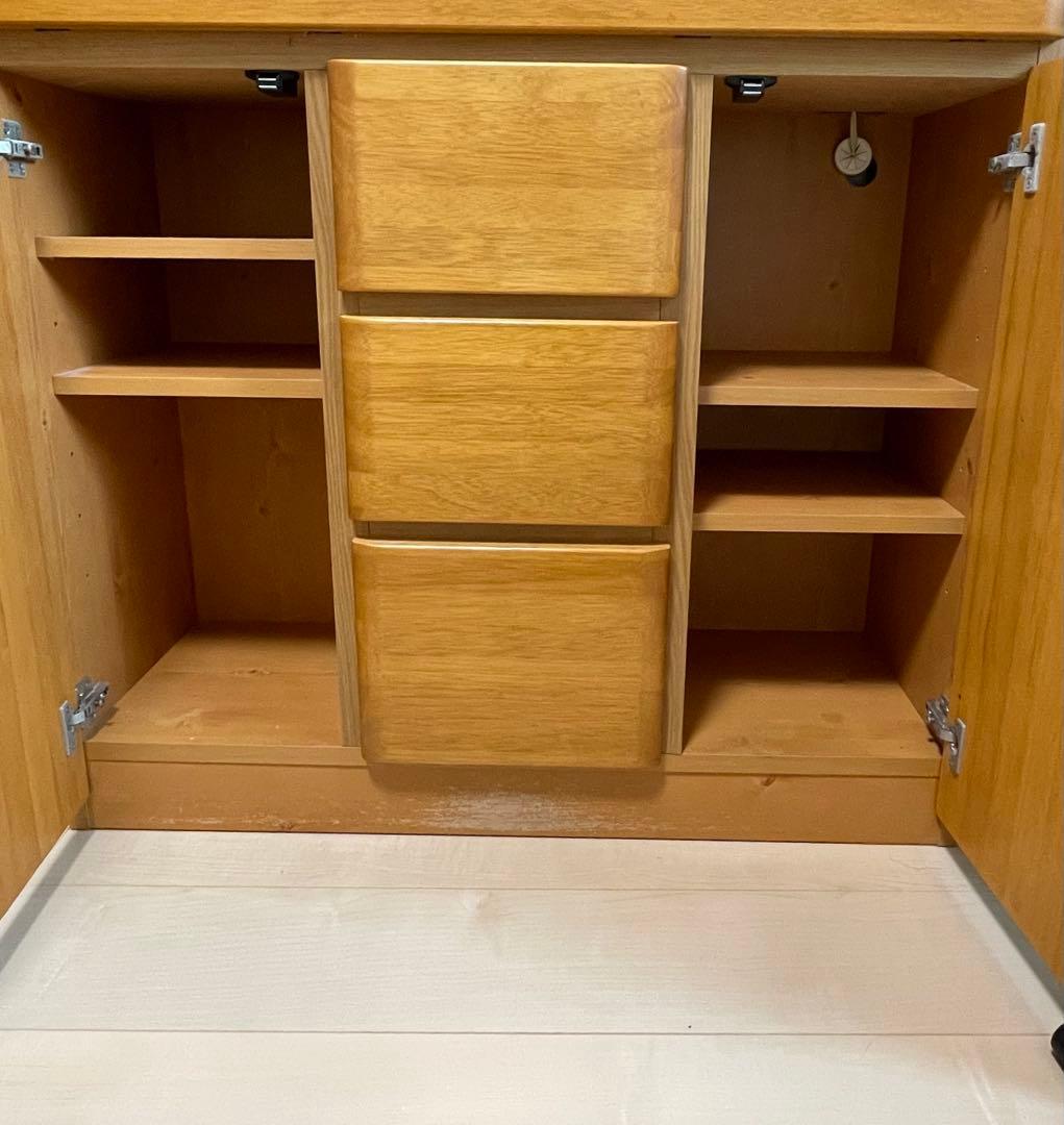 ライティングデスク 木目調収納家具 折りたたみデスク付き 学習机