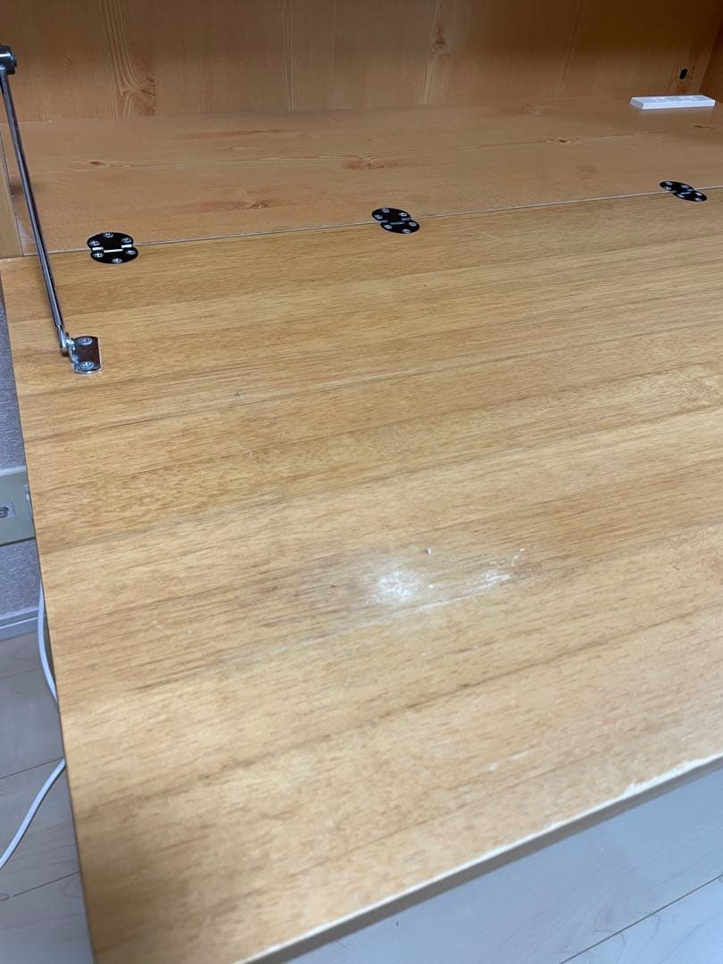 ライティングデスク 木目調収納家具 折りたたみデスク付き 学習机