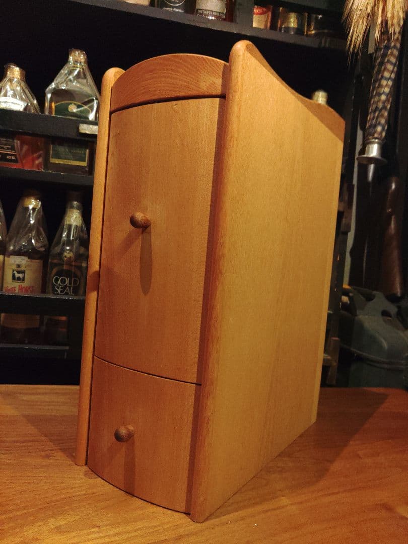 北欧　無垢　オーク　ラウンド　アーチ　サイドラック　ウォールナット　棚　ラック