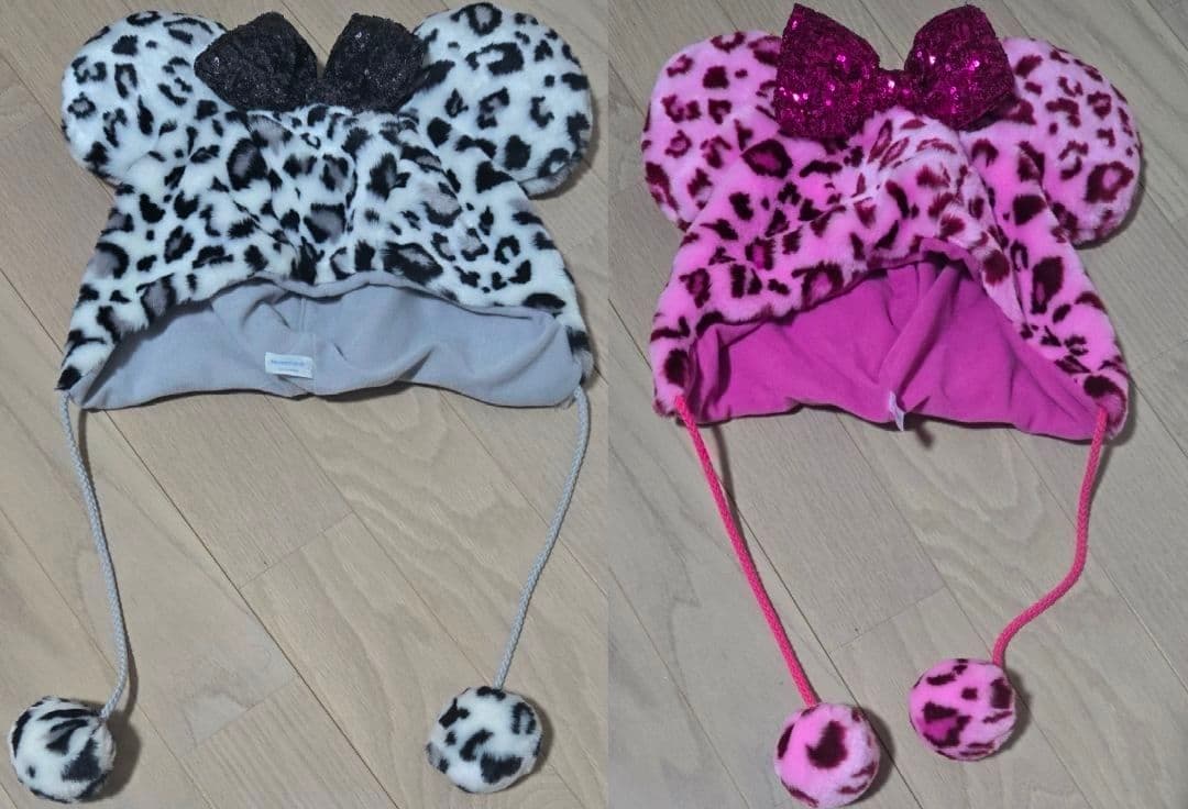 ディズニー ファンキャップ ミニー リボン レオパード柄 ヒョウ柄