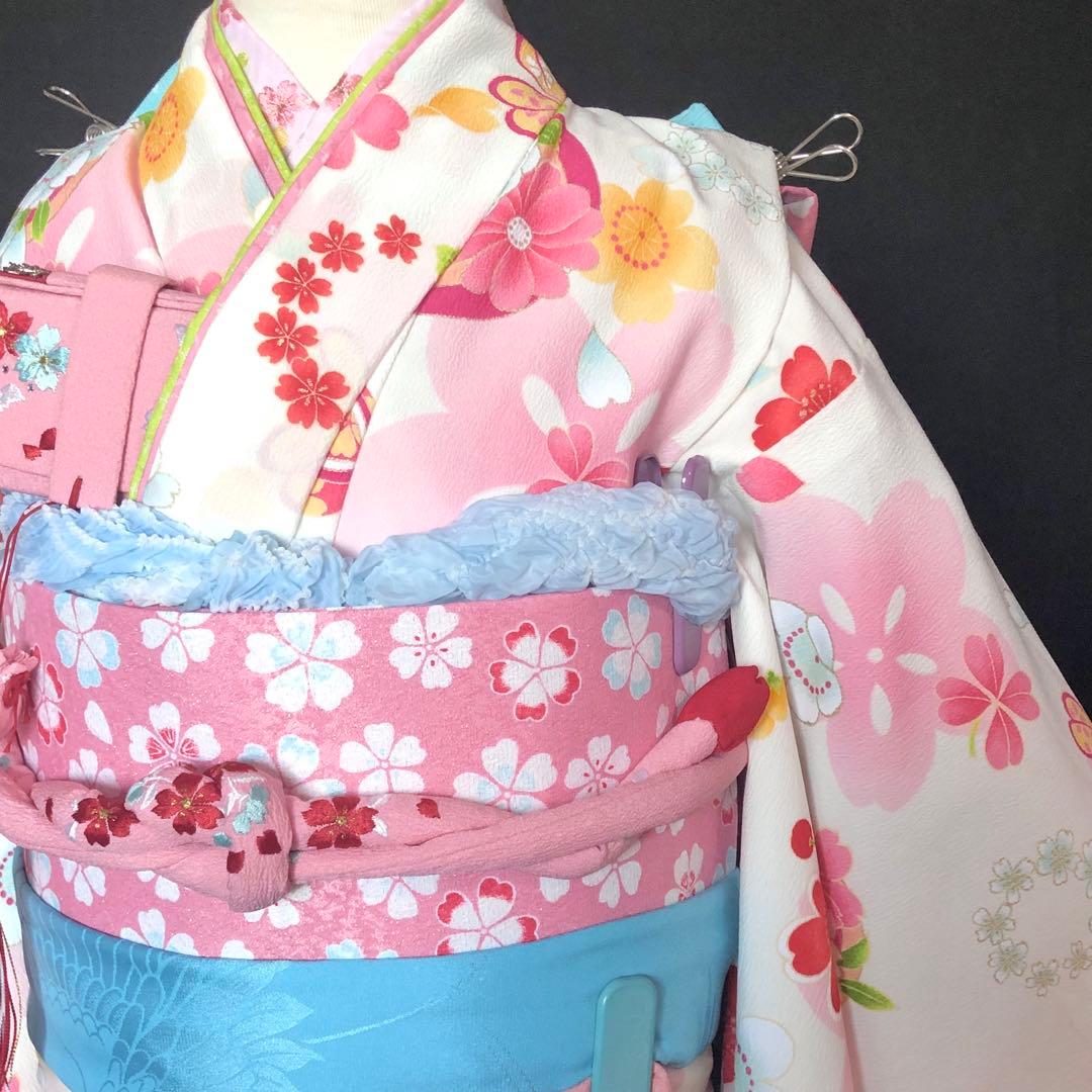 【式部浪漫】七五三　ブランド　7歳　刺繍　着物　作り帯　セット　日本製　女の子