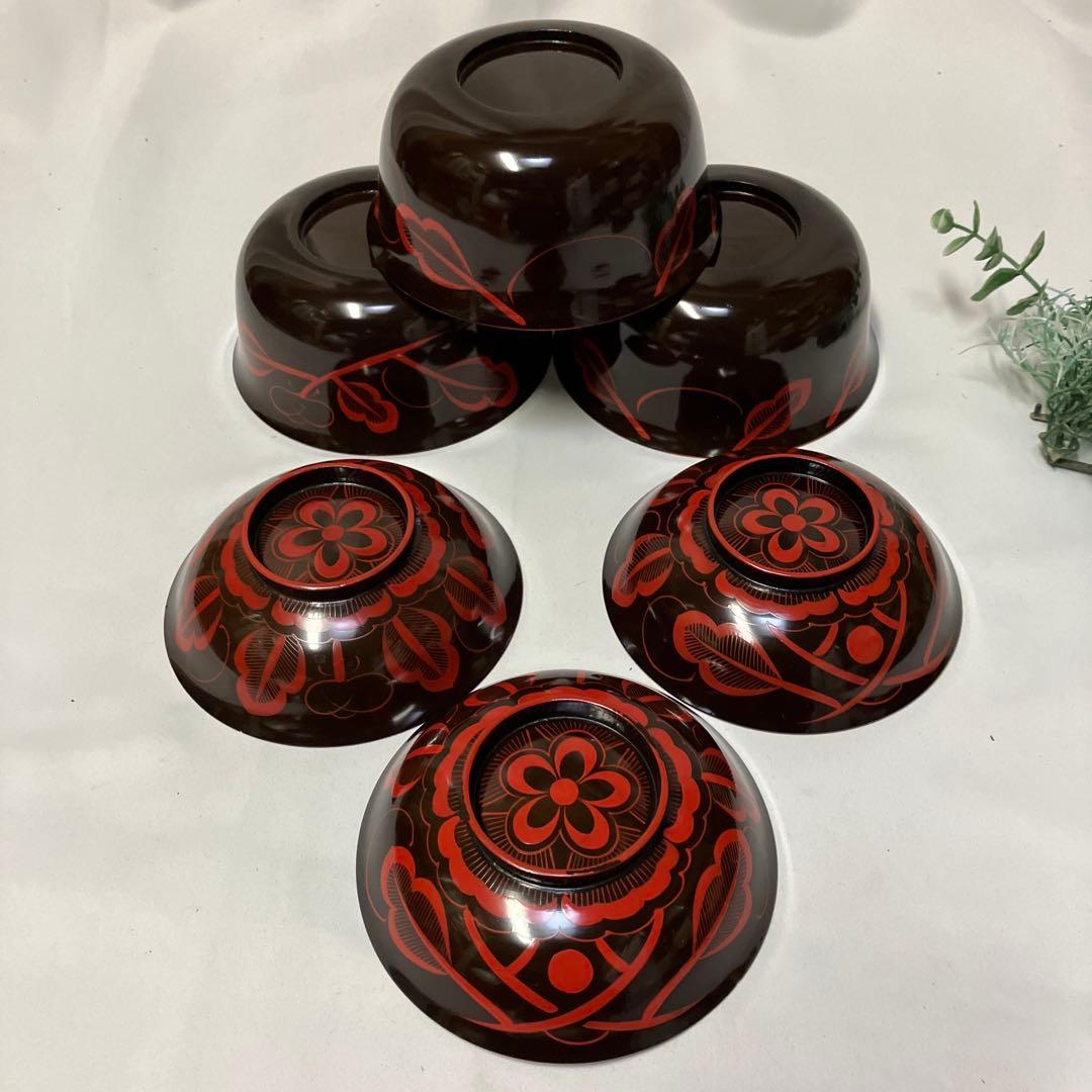 未使用 吉野椀 3客 雑煮椀 木製漆器 吉野吸椀 吉野絵煮物椀 希少